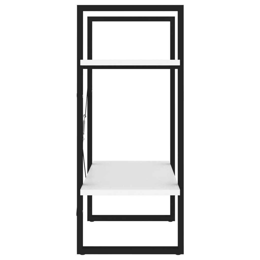 bogreol med 2 hylder 60x30x70 cm konstrueret træ hvid