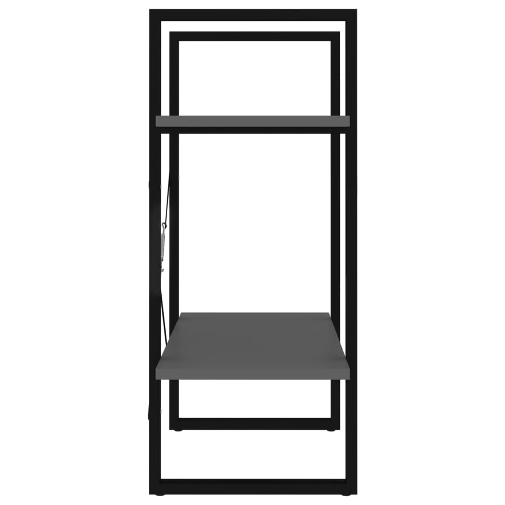 bogreol med 2 hylder 60x30x70 cm konstrueret træ grå