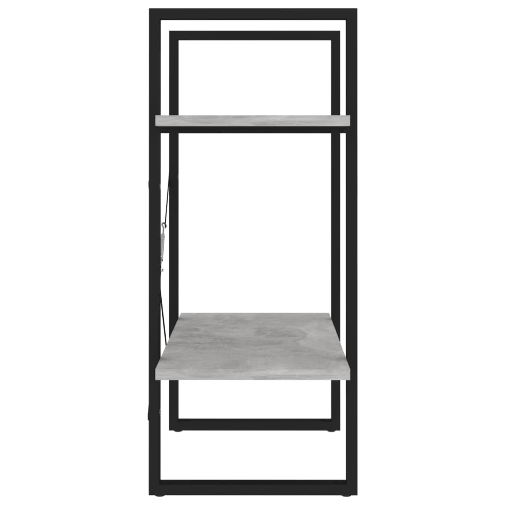 bogreol med 2 hylder 60x30x70 cm konstrueret træ betongrå