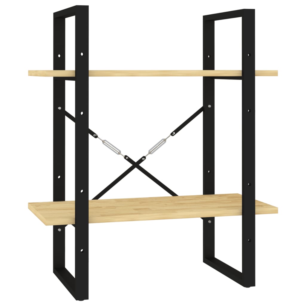 bogreol 60x30x70 cm 2 hylder massivt fyrretræ