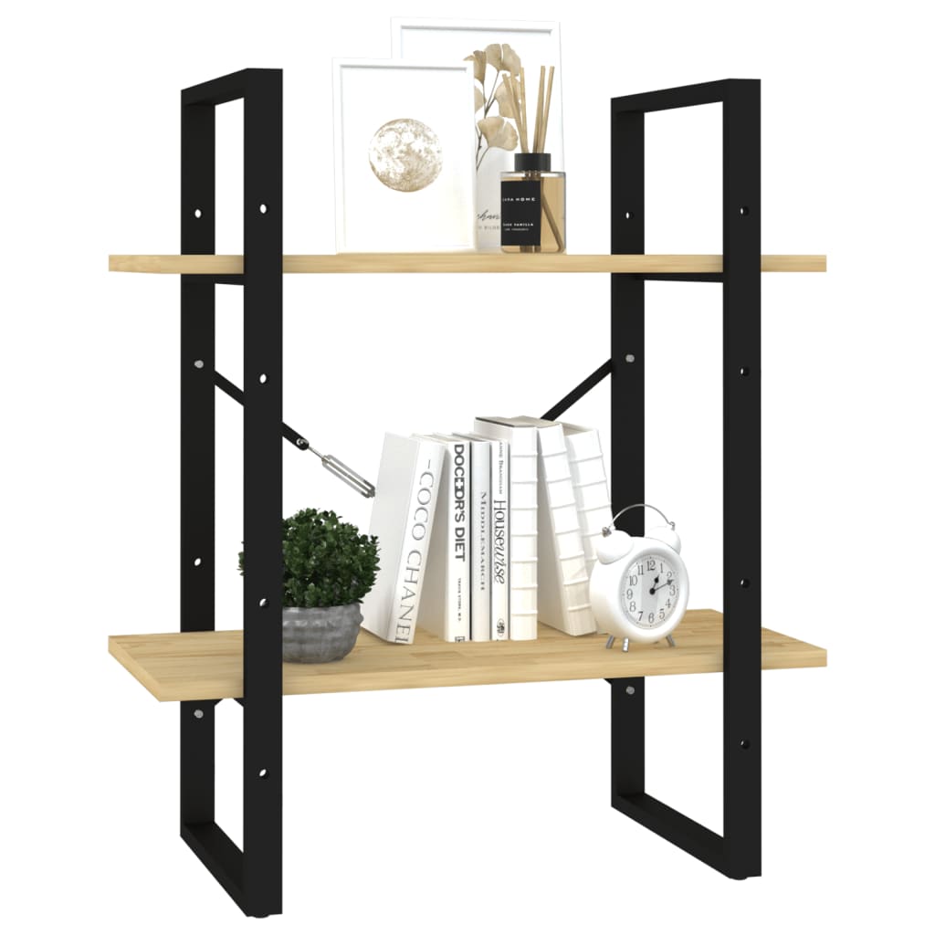 bogreol 60x30x70 cm 2 hylder massivt fyrretræ