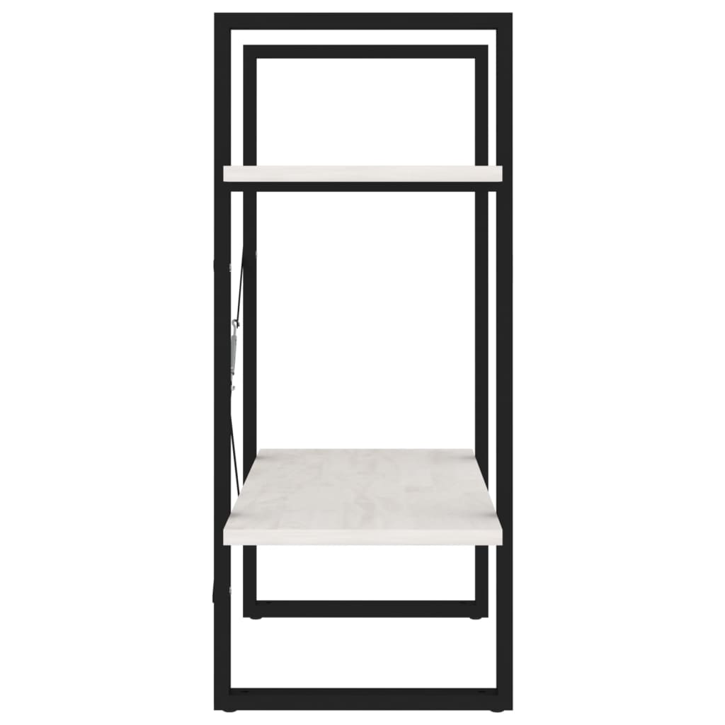 bogreol 60x30x70 cm 2 hylder massivt fyrretræ hvid