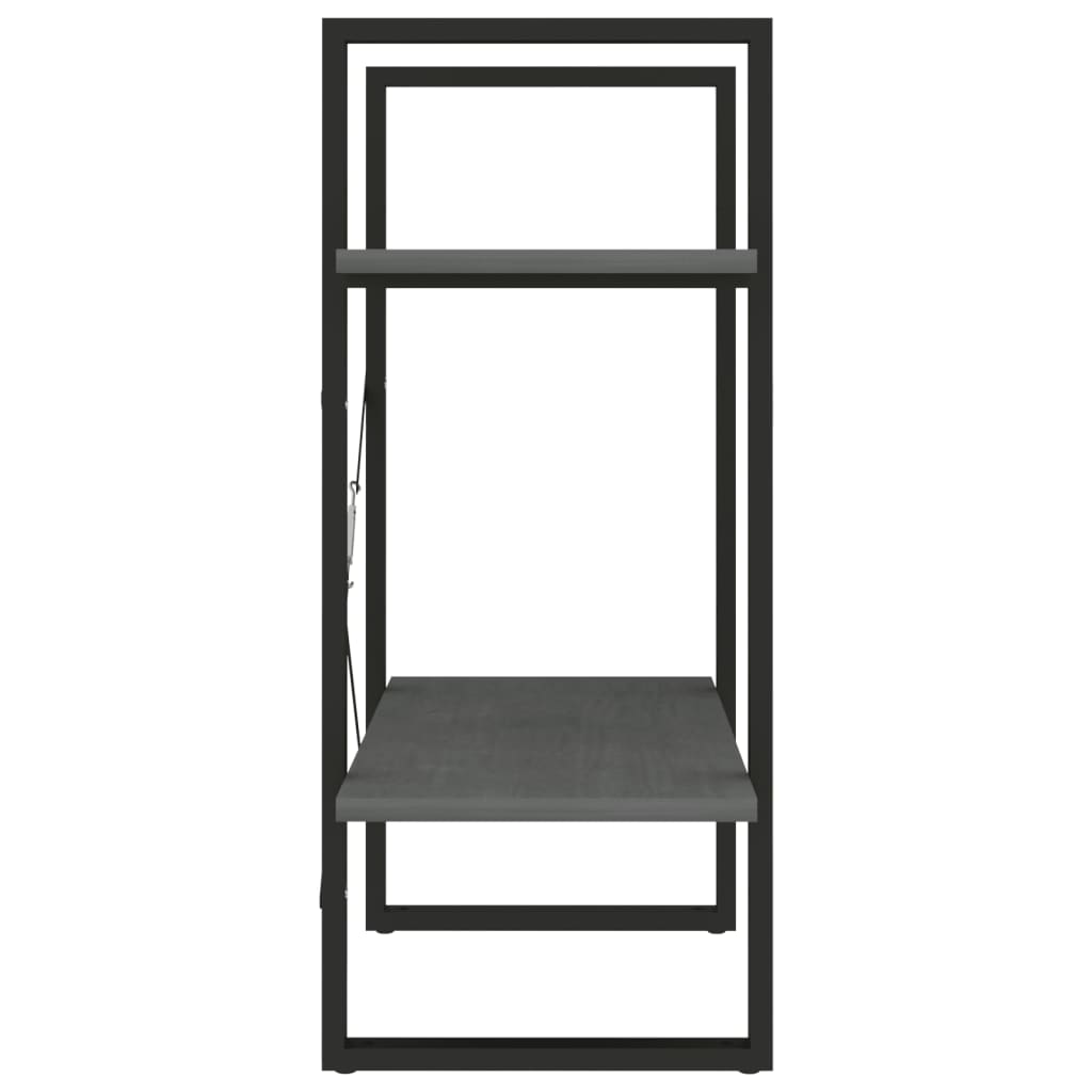 bogreol 60x30x70 cm 2 hylder massivt fyrretræ grå