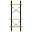 bogreol 60x30x140 cm 4 hylder massivt fyrretræ