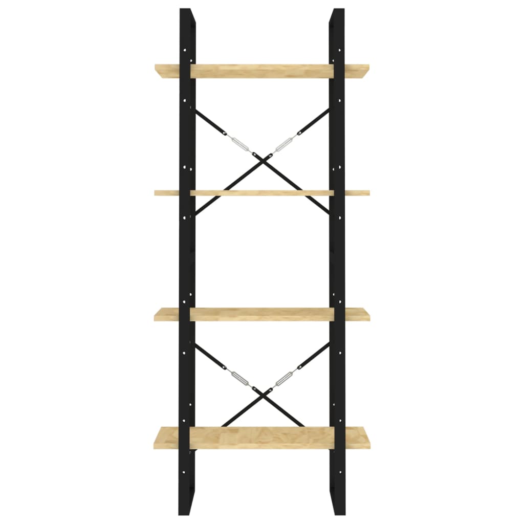bogreol 60x30x140 cm 4 hylder massivt fyrretræ