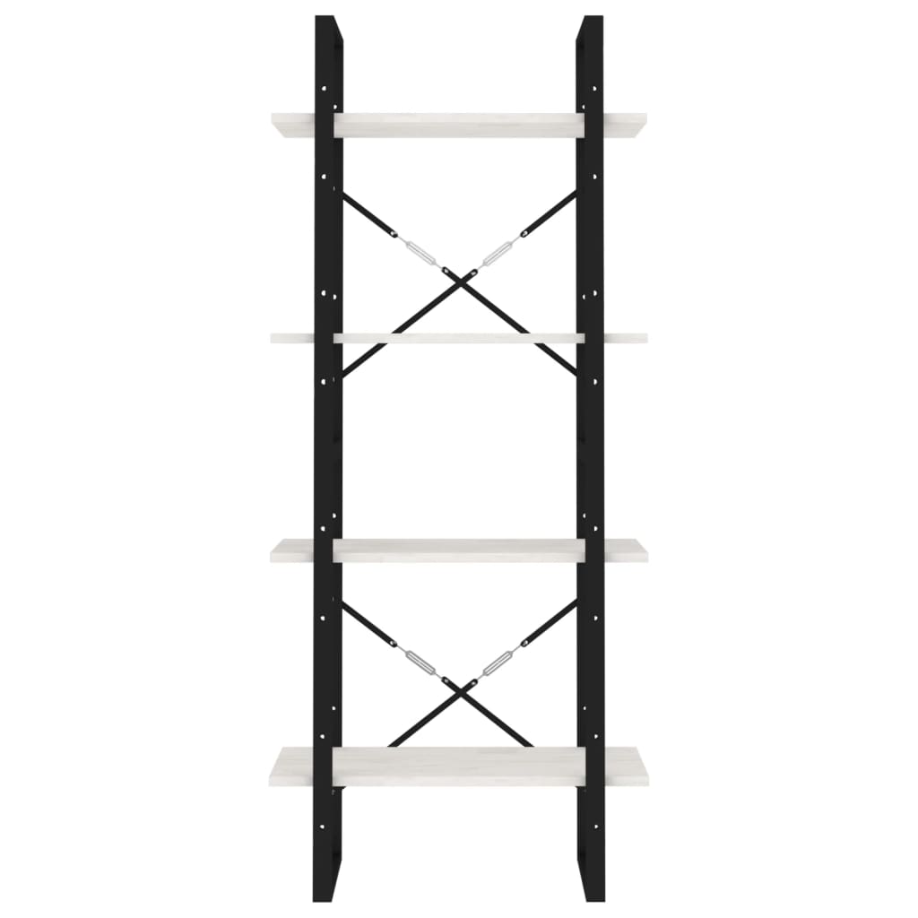 bogreol med 4 hylder 60x30x140 cm massivt fyrretræ hvid