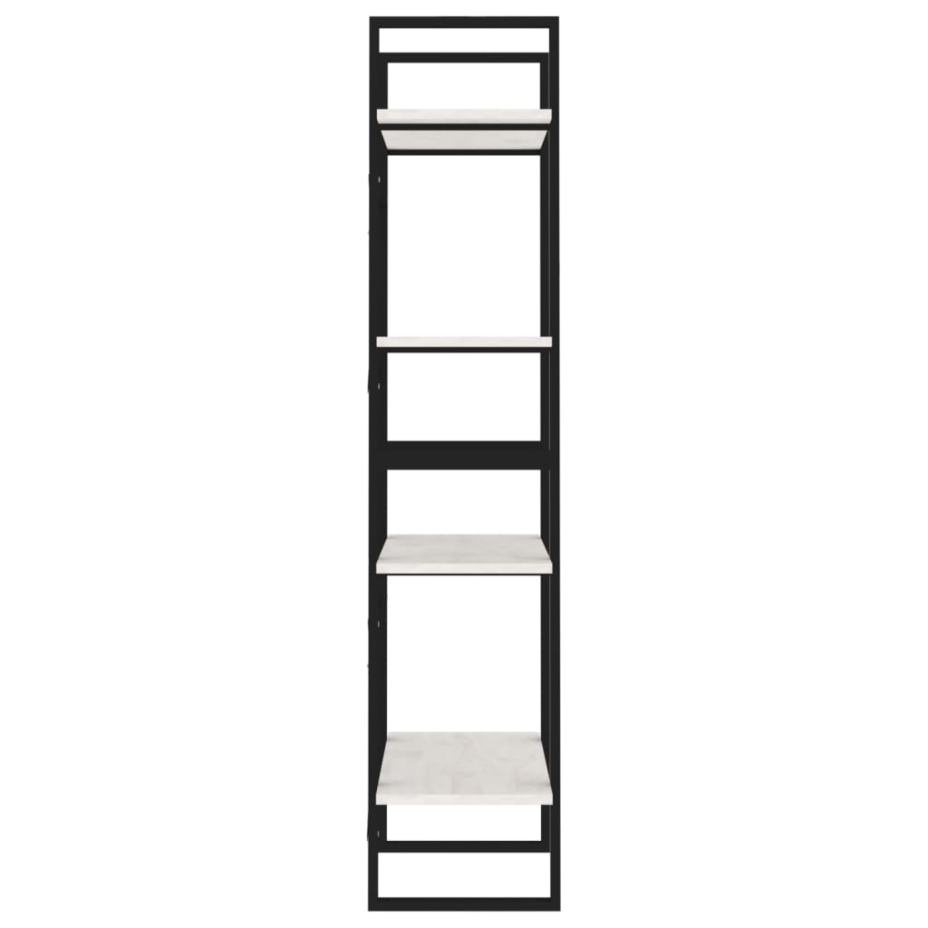 bogreol med 4 hylder 60x30x140 cm massivt fyrretræ hvid