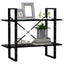 bogreol med 2 hylder 80x30x70 cm konstrueret træ sort