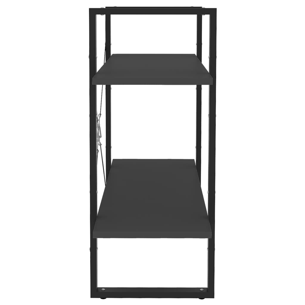 bogreol med 2 hylder 80x30x70 cm konstrueret træ grå