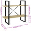 bogreol med 2 hylder 80x30x70 cm konstrueret træ sonoma-eg