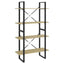 bogreol med 4 hylder 80x30x140 cm konstrueret træ sonoma-eg