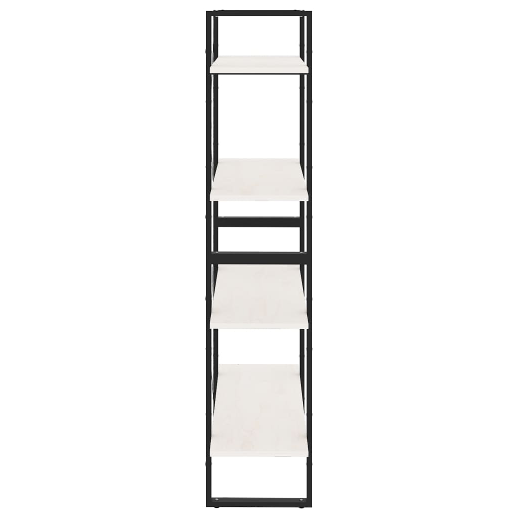 bogreol med 4 hylder 80x30x140 cm massivt fyrretræ hvid