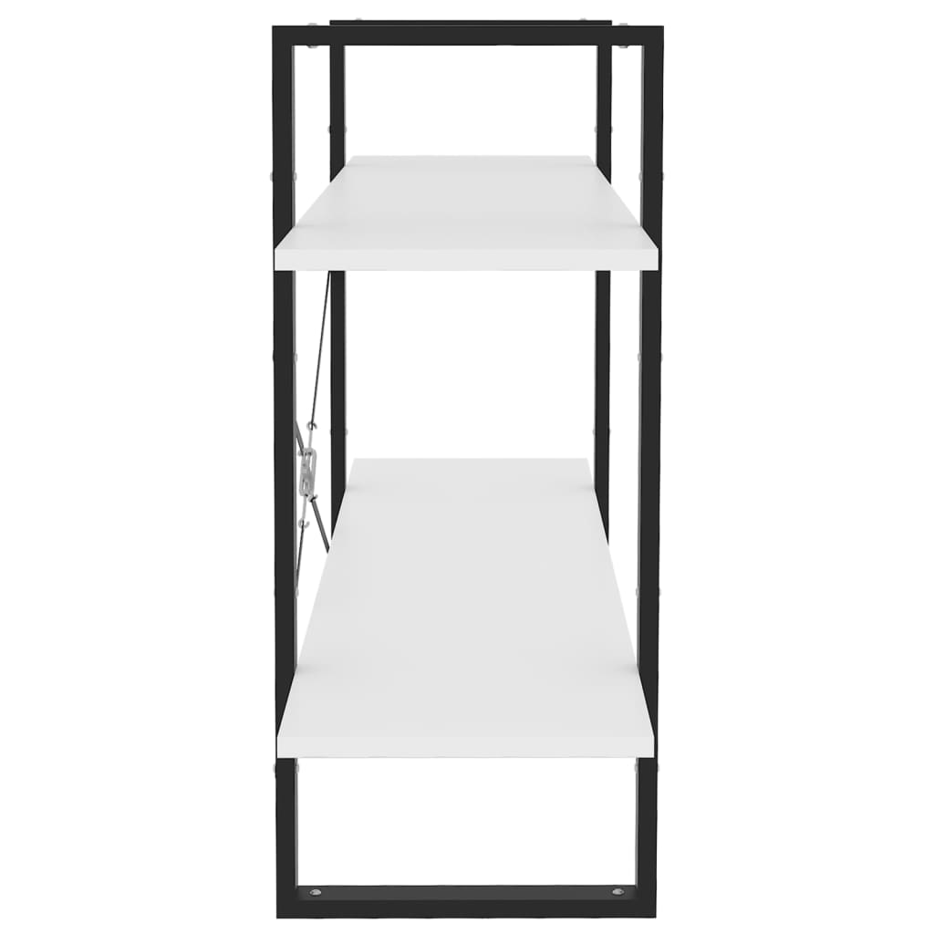 bogreol med 2 hylder 100x30x70 cm konstrueret træ hvid
