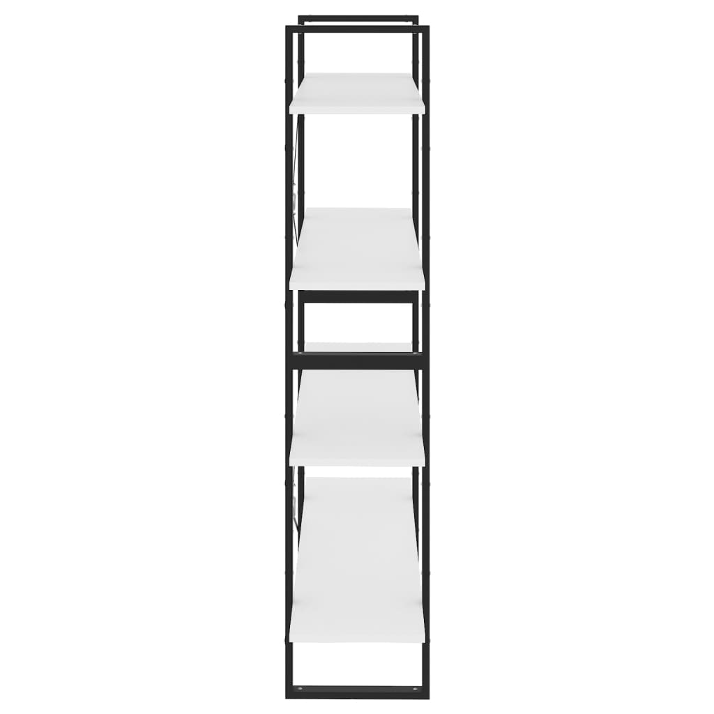 bogreol med 4 hylder 100x30x140 cm konstrueret træ hvid