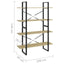 bogreol med 4 hylder 100x30x140 cm konstrueret træ sonoma-eg