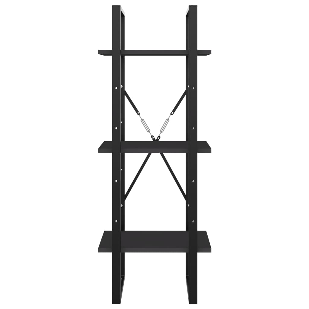 bogreol med 3 hylder 40x30x105 cm konstrueret træ grå