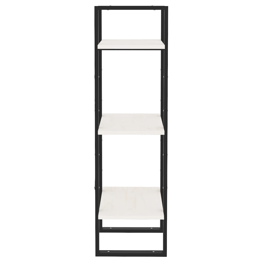 bogreol med 3 hylder 40x30x105 cm massivt fyrretræ hvid