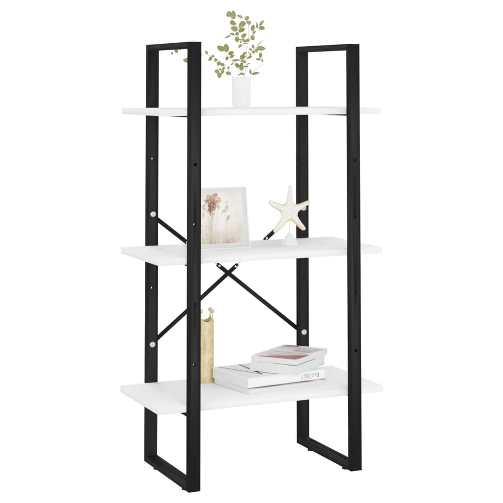 opbevaringsreol 60x30x105 cm konstrueret træ hvid