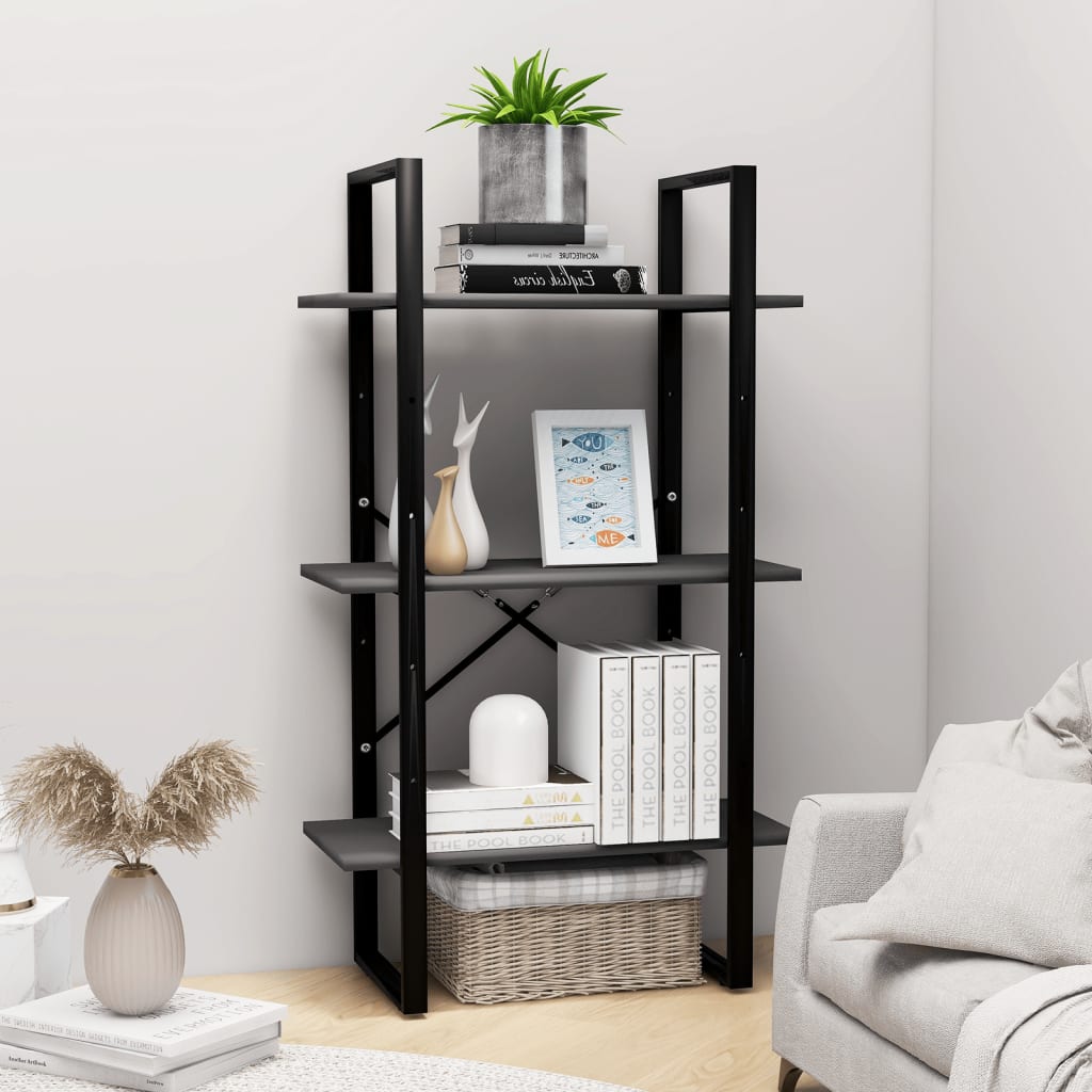 opbevaringsreol 60x30x105 cm konstrueret træ grå