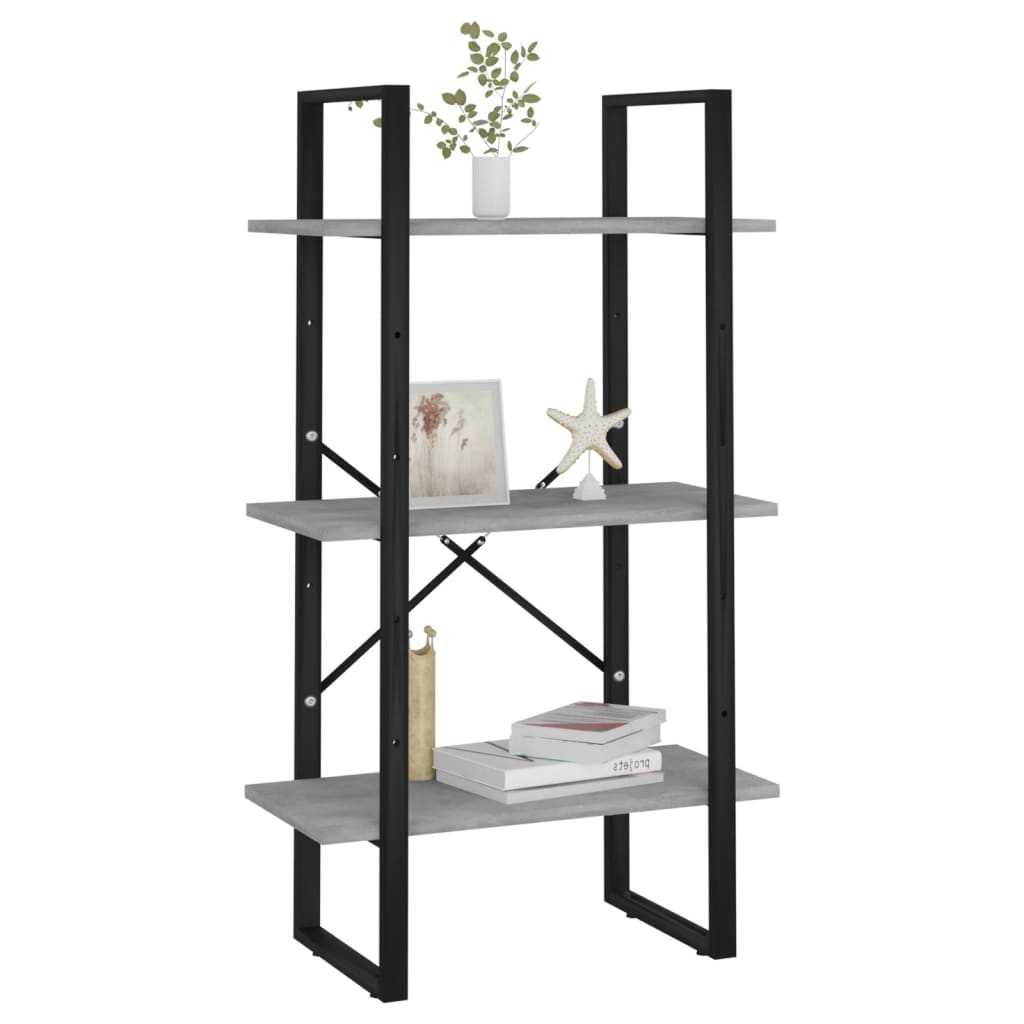 opbevaringsreol 60x30x105 cm konstrueret træ betongrå
