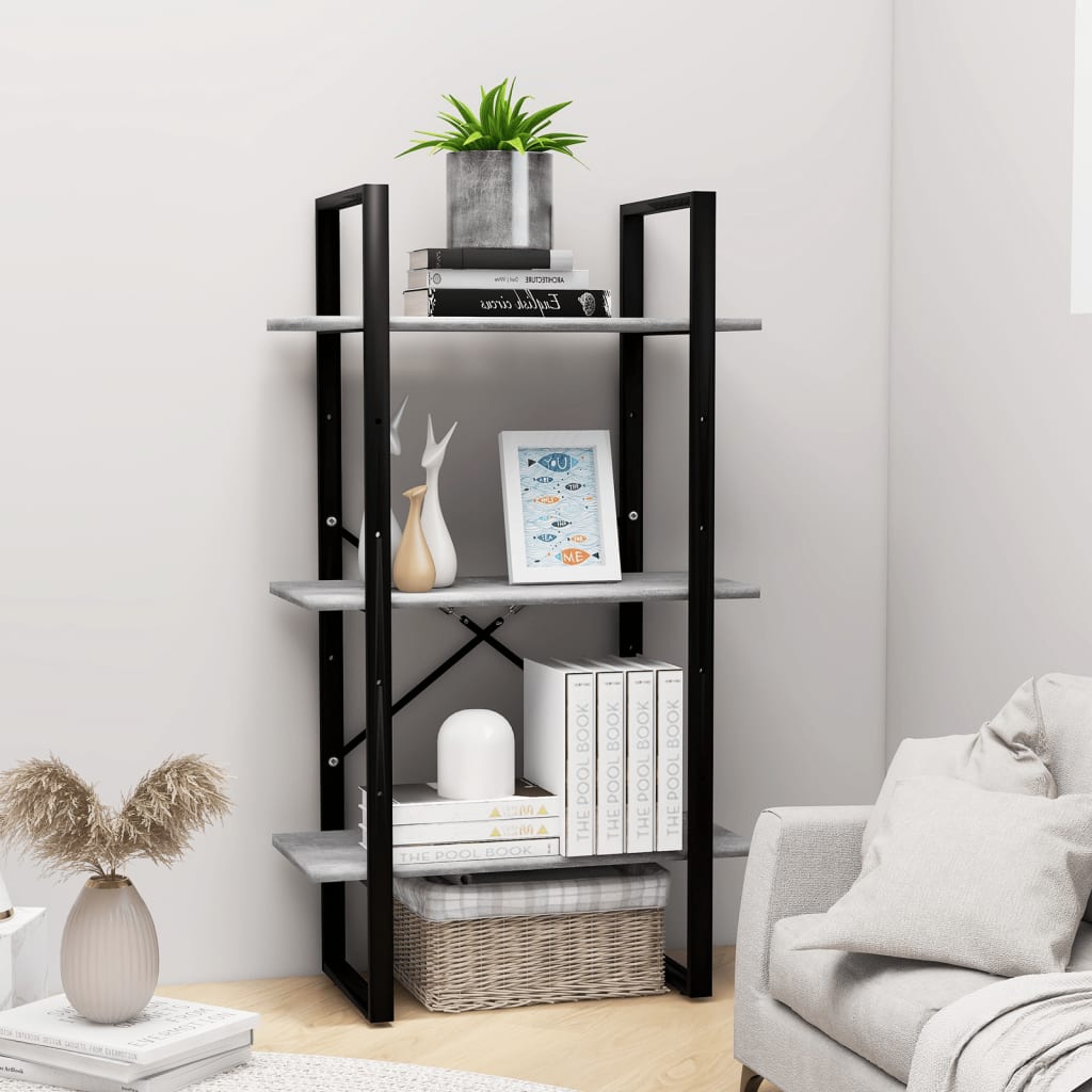 opbevaringsreol 60x30x105 cm konstrueret træ betongrå