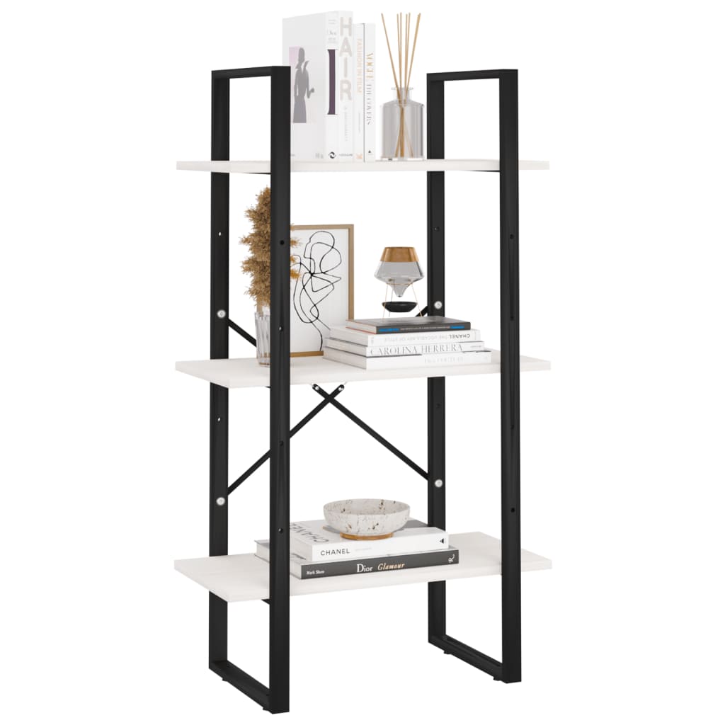 opbevaringsreol 60x30x105 cm massivt fyrretræ hvid