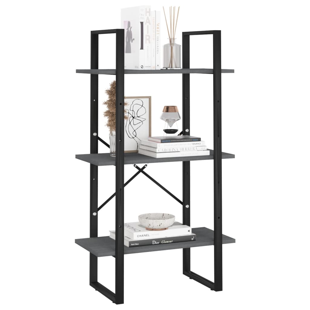 opbevaringsreol 60x30x105 cm massivt fyrretræ grå