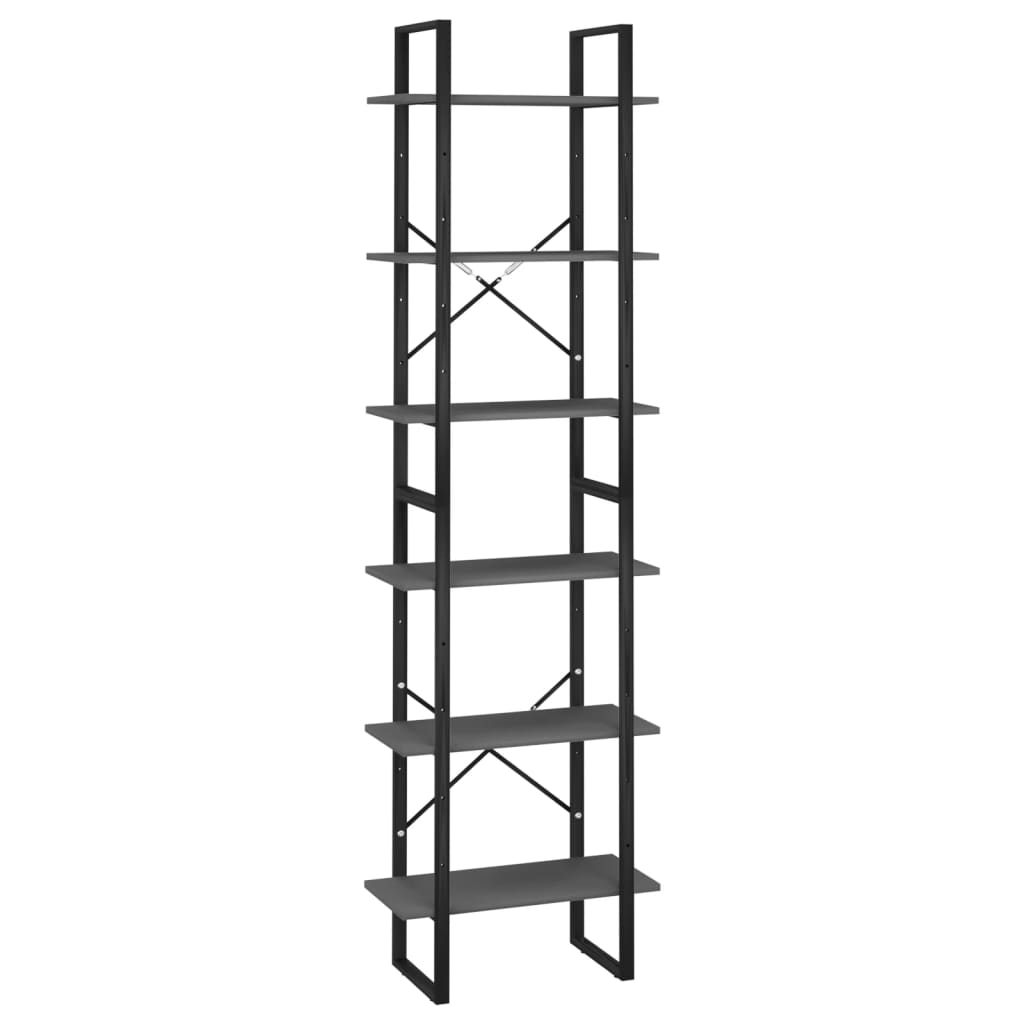 opbevaringsreol 60x30x210 cm konstrueret træ grå
