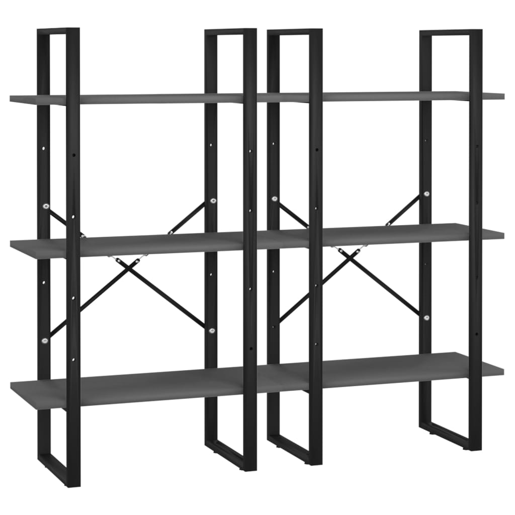opbevaringsreol 60x30x210 cm konstrueret træ grå