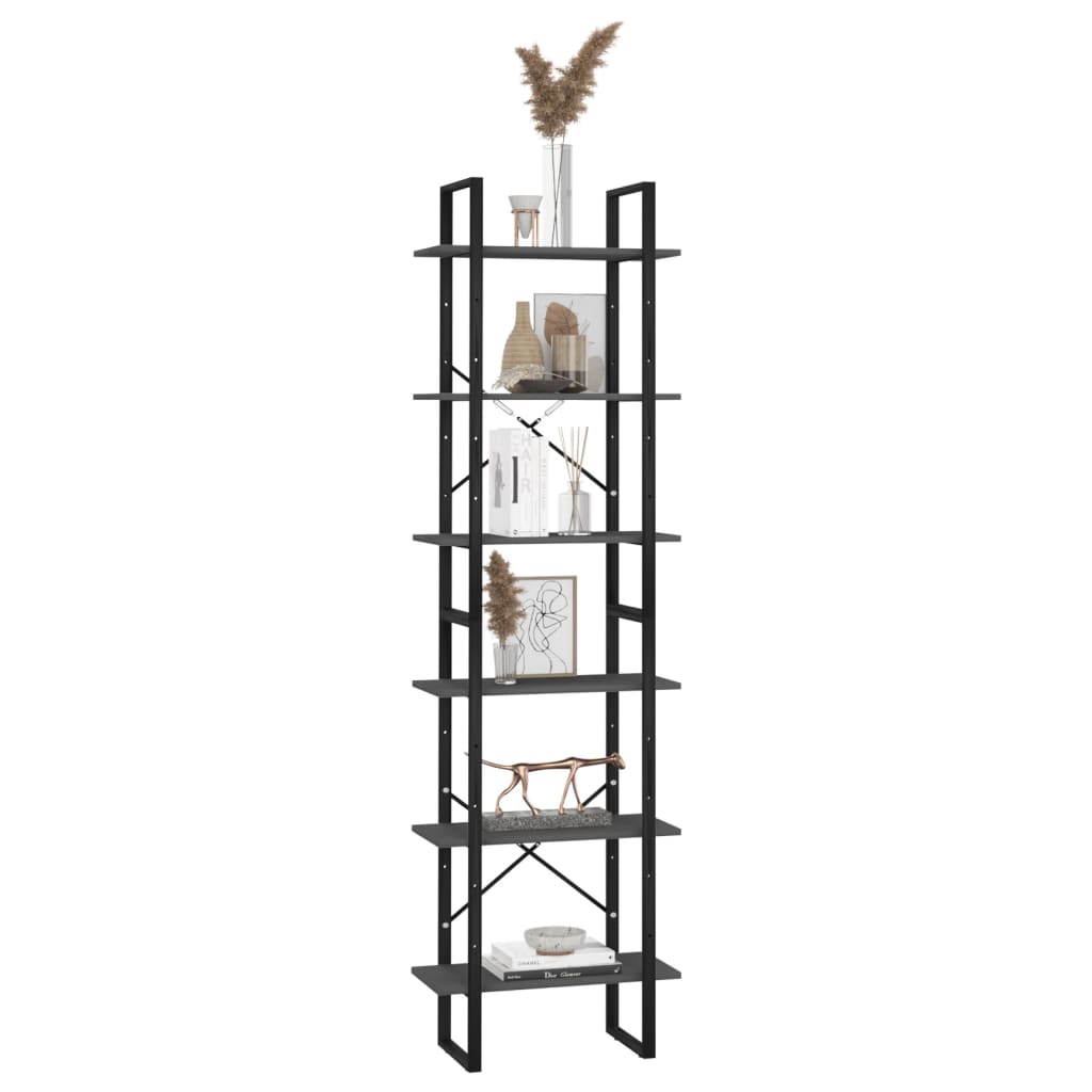 opbevaringsreol 60x30x210 cm konstrueret træ grå
