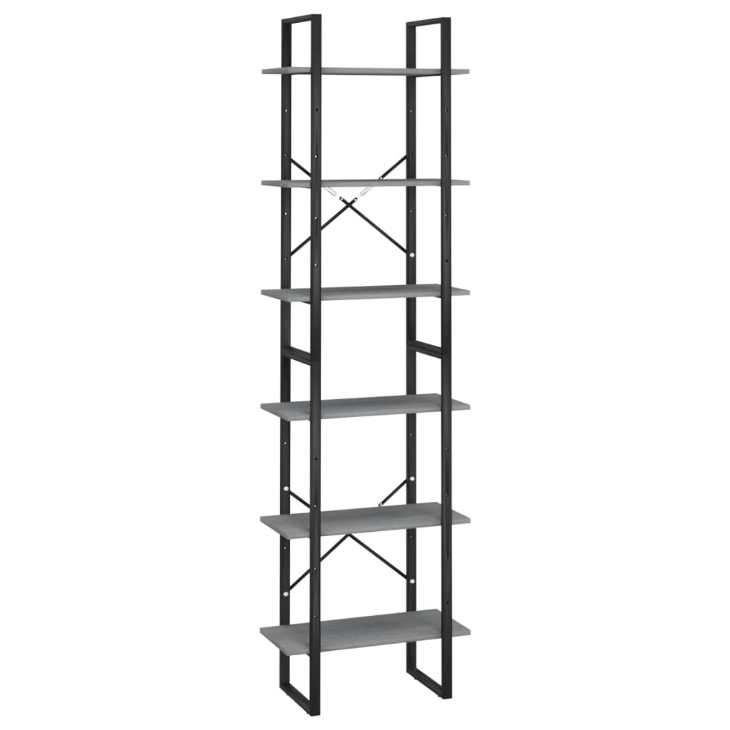opbevaringsreol 60x30x210 cm massivt fyrretræ grå