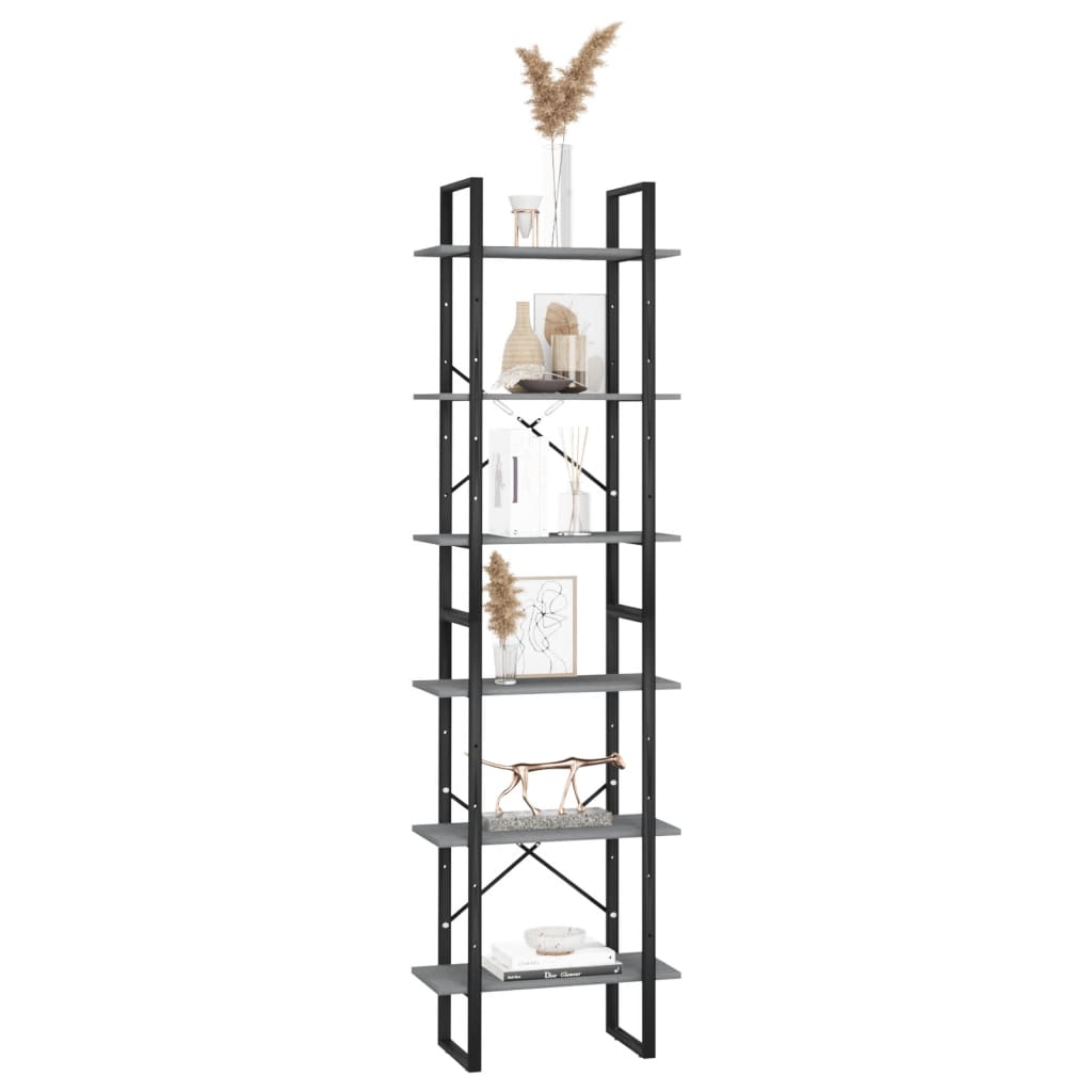 opbevaringsreol 60x30x210 cm massivt fyrretræ grå