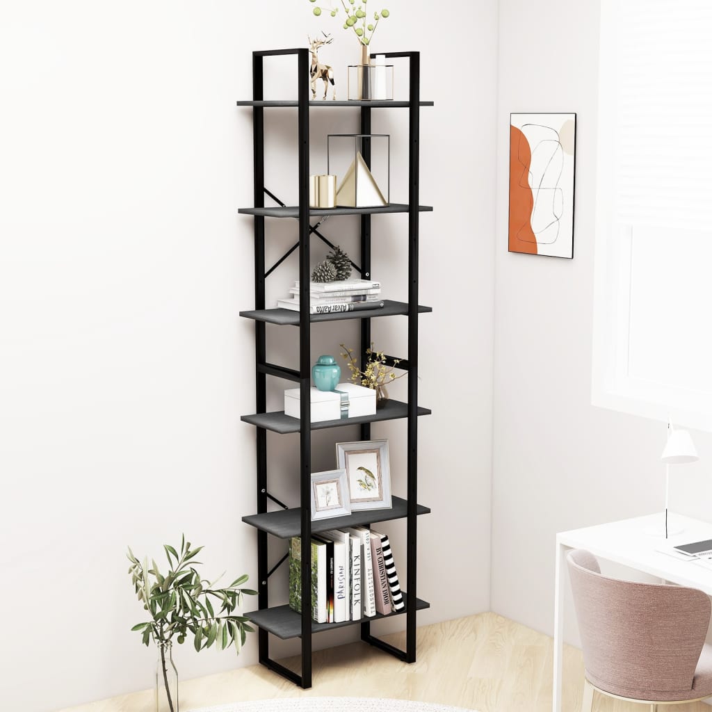 opbevaringsreol 60x30x210 cm massivt fyrretræ grå
