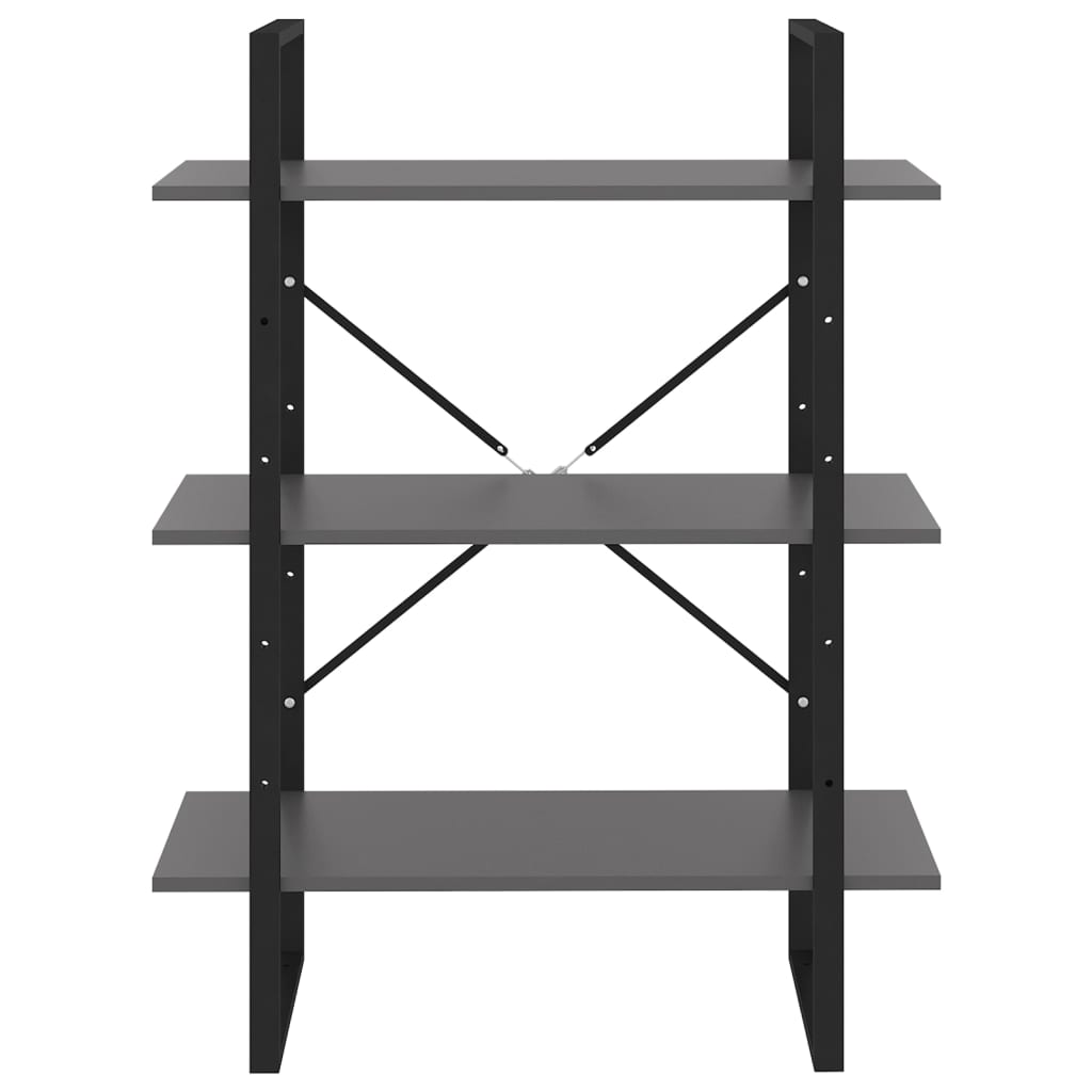 bogreol 80x30x105 cm konstrueret træ grå
