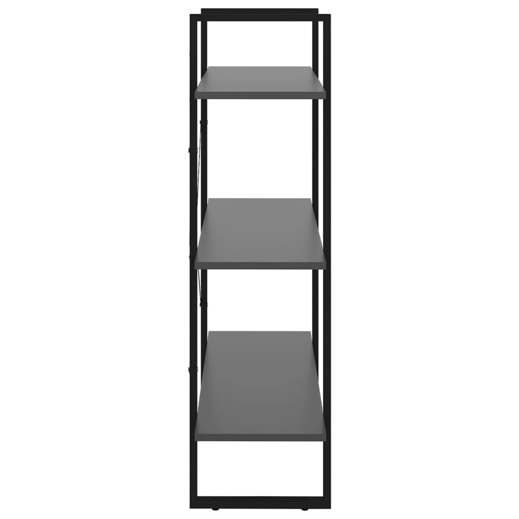 bogreol 80x30x105 cm konstrueret træ grå