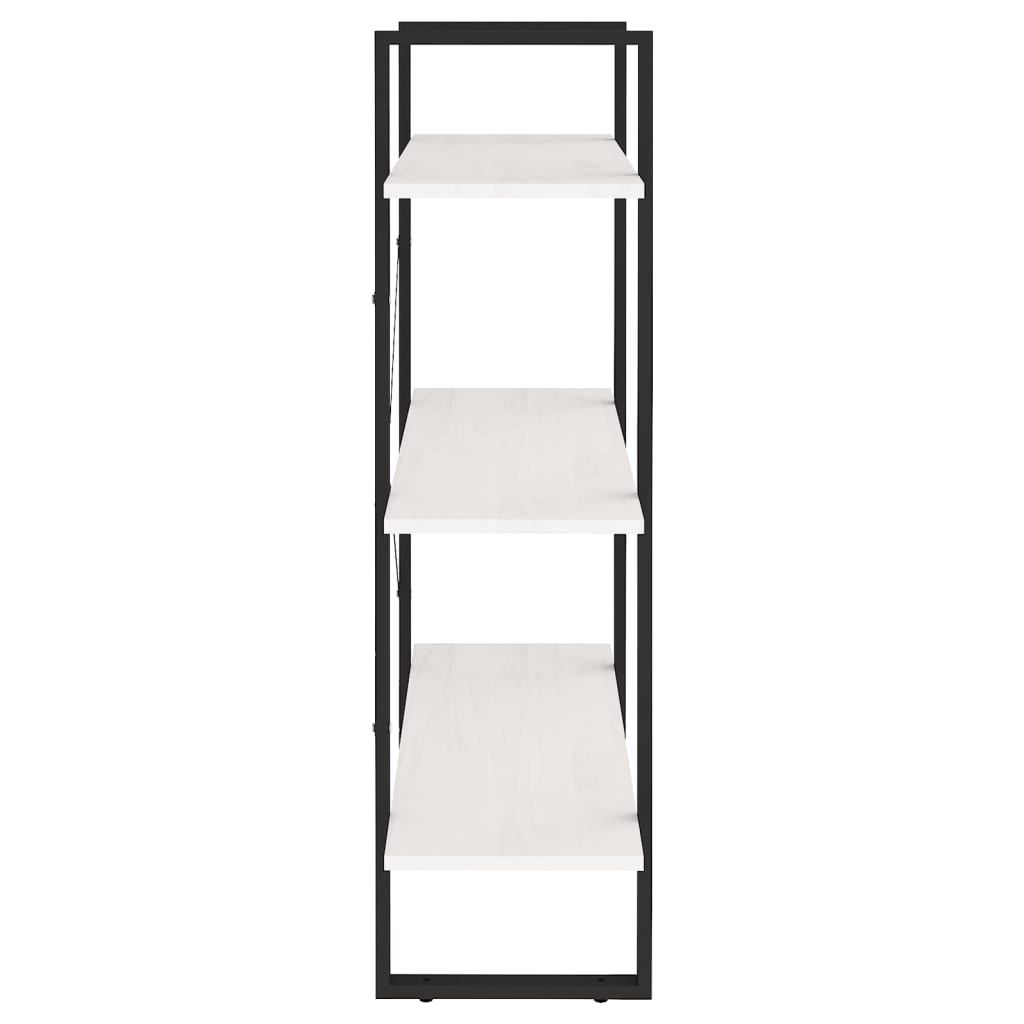 bogreol med 3 hylder 80x30x105 cm massivt fyrretræ hvid