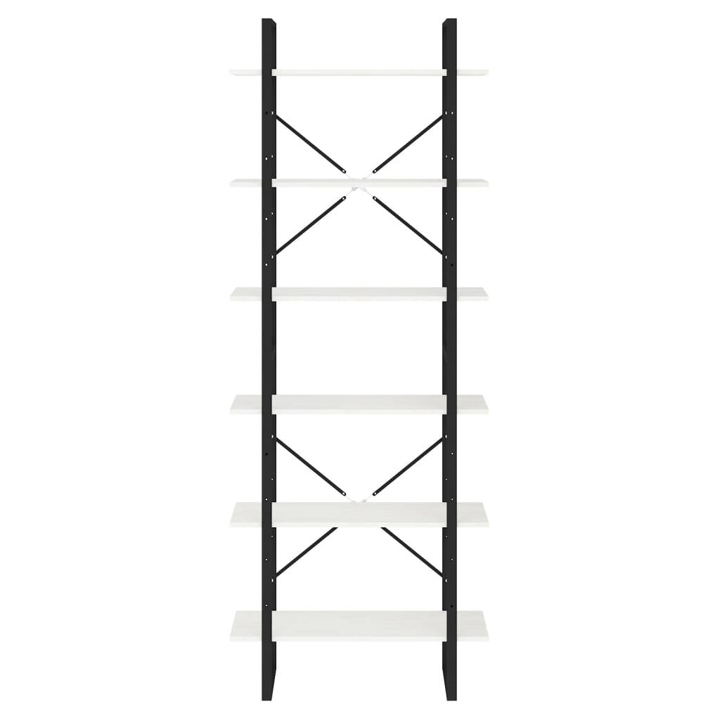 reol 80x30x210 cm massivt fyrretræ hvid