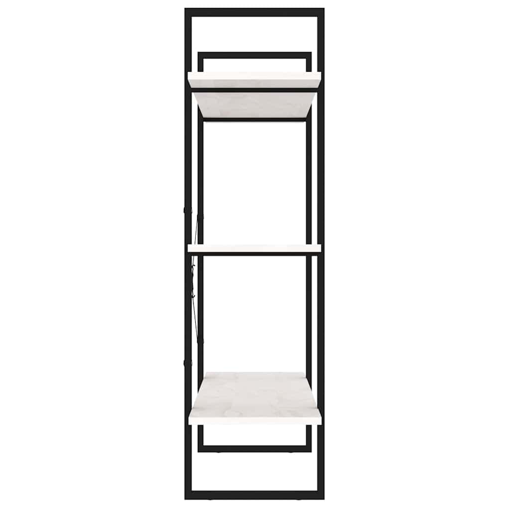 bogreol med 3 hylder 100x30x105 cm massivt fyrretræ hvid
