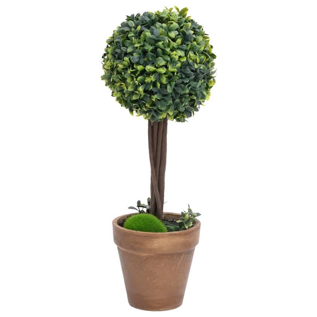 kunstige buksbom med krukker 2 stk. 56 cm kugleformet grøn