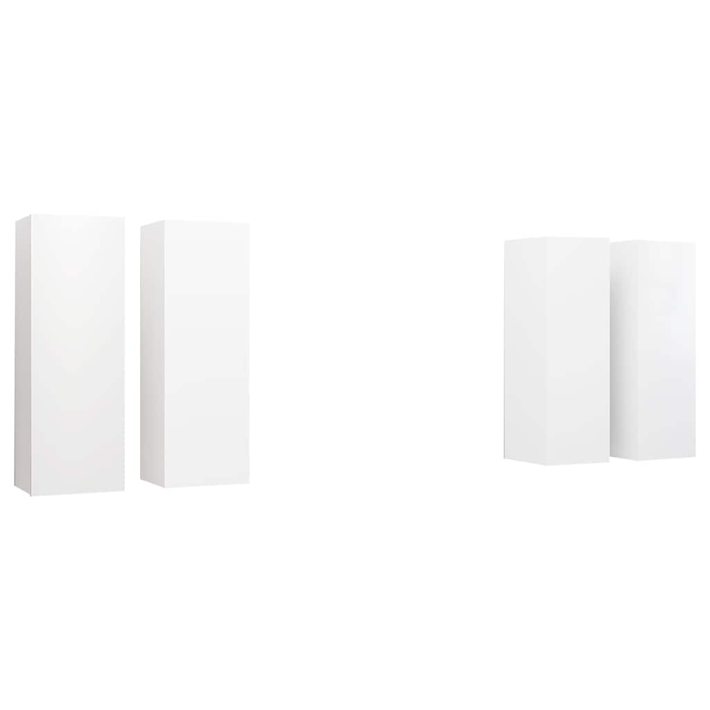 tv-borde 4 stk. 30,5x30x90 cm konstrueret træ hvid