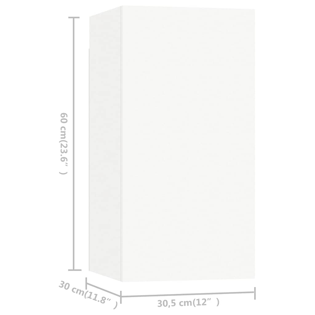 tv-skabe 7 stk. 30,5x30x60 cm konstrueret træ hvid