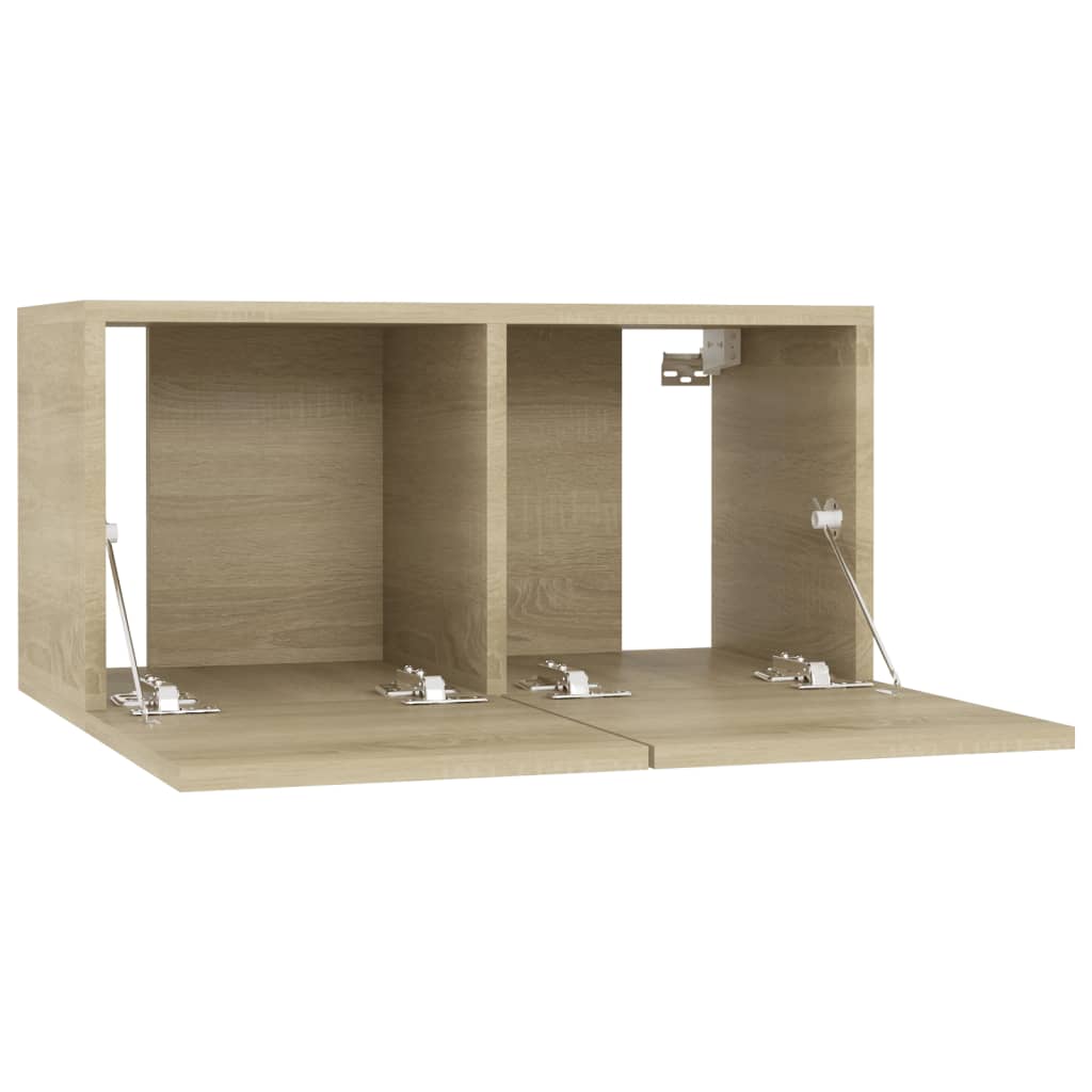 tv-skabe 4 stk. 60x30x30 cm konstrueret træ sonoma-eg