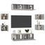 tv-skabssæt 8 dele konstrueret træ betongrå
