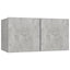 tv-skabssæt 6 dele konstrueret træ betongrå