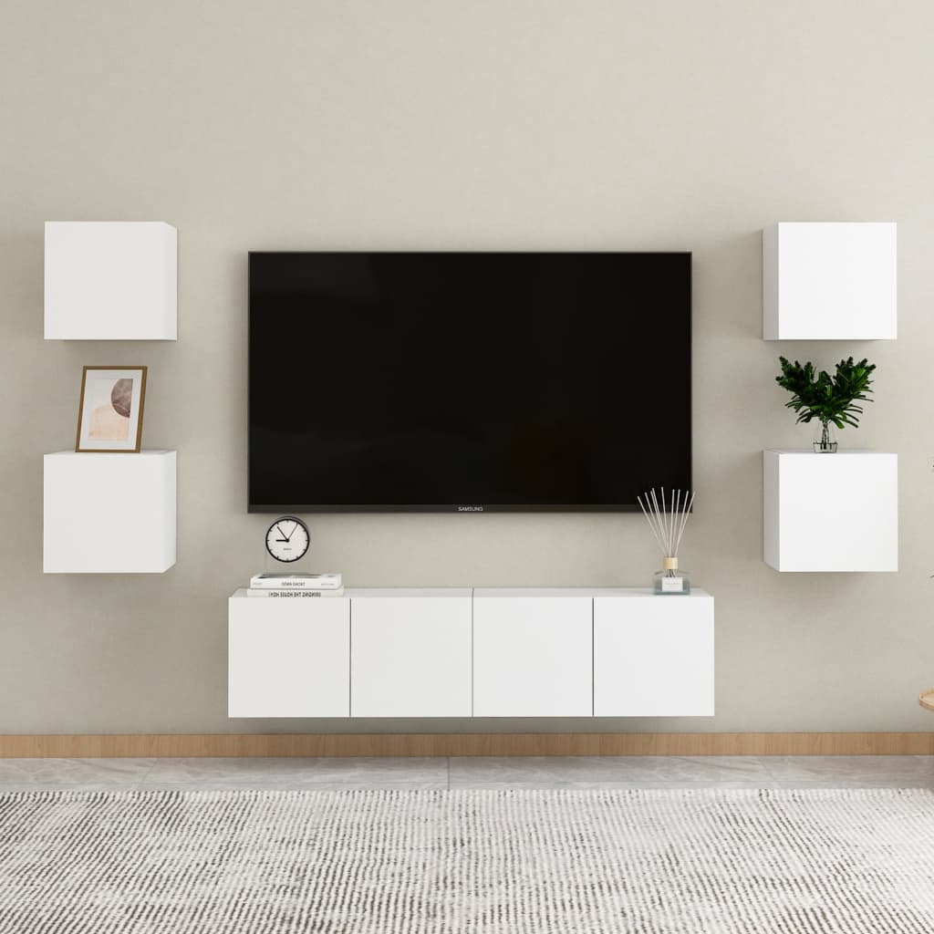 sengeskabe 2 stk. 30,5x30x30 cm konstrueret træ hvid