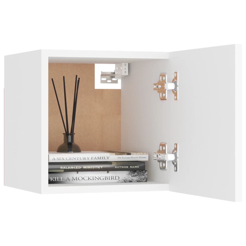sengeskabe 2 stk. 30,5x30x30 cm konstrueret træ hvid
