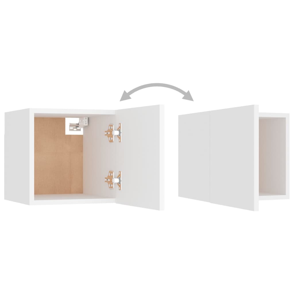 sengeskabe 2 stk. 30,5x30x30 cm konstrueret træ hvid