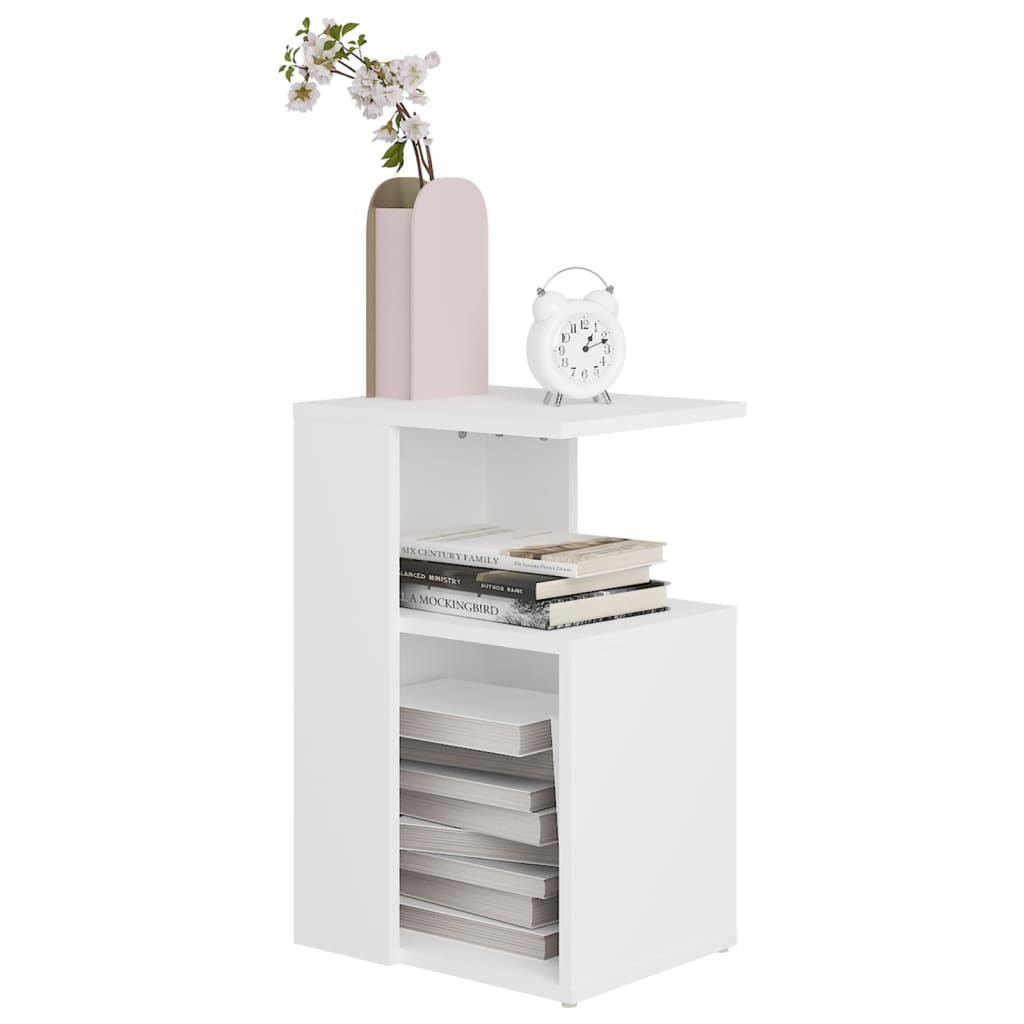 sidebord 36x30x56 cm konstrueret træ hvid