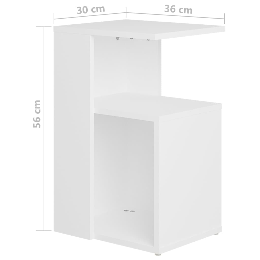 sidebord 36x30x56 cm konstrueret træ hvid