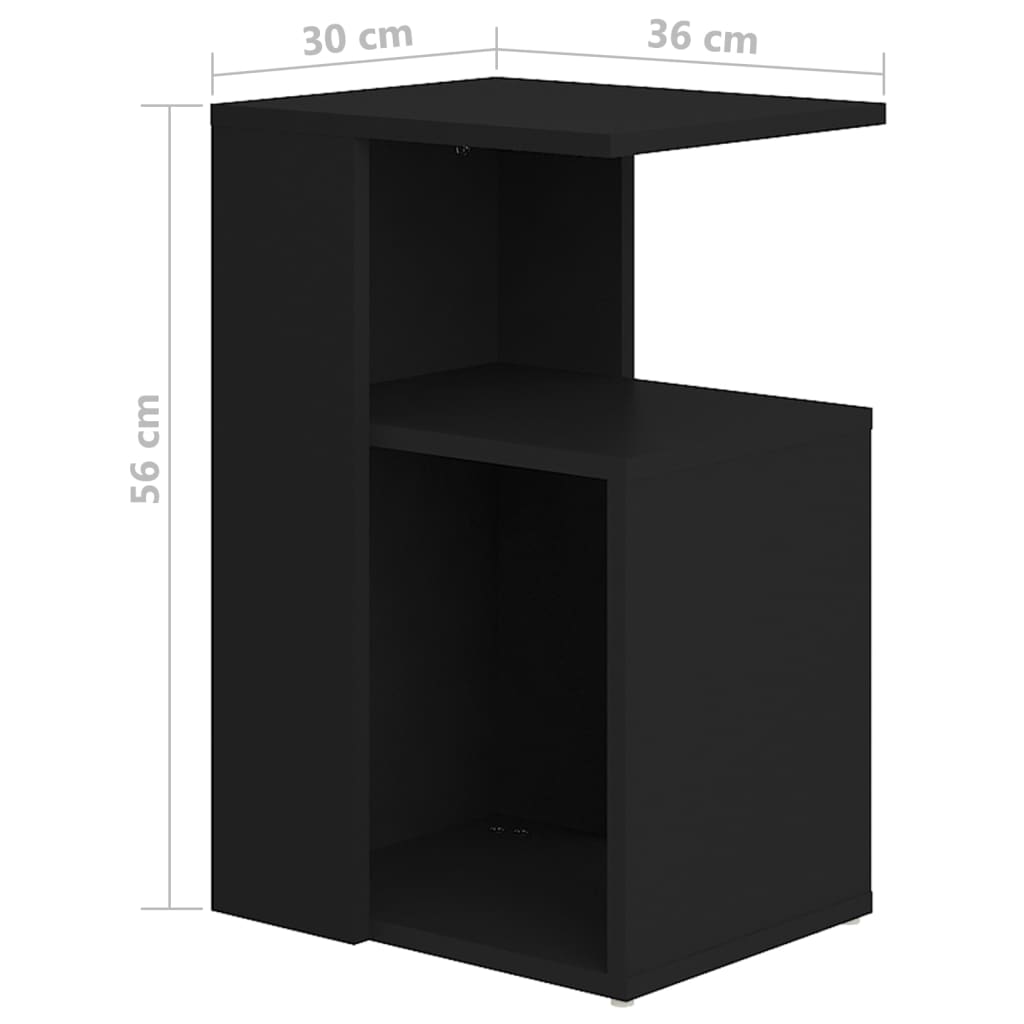 sidebord 36x30x56 cm konstrueret træ sort